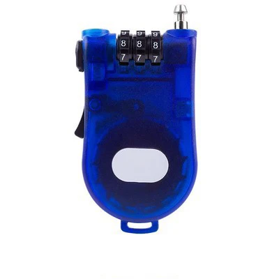 Retractable Cable Lock, Security Password Lock Steel Cable Luggage Lock Combination Lock 3 Digit Outdoor Waterproof Padlock: Blue