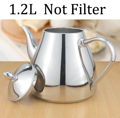 304 Stainless steel tea pot with tea strainer teapot with tea infuser teaware sets tea kettle infuser teapot for induction: Light Grey