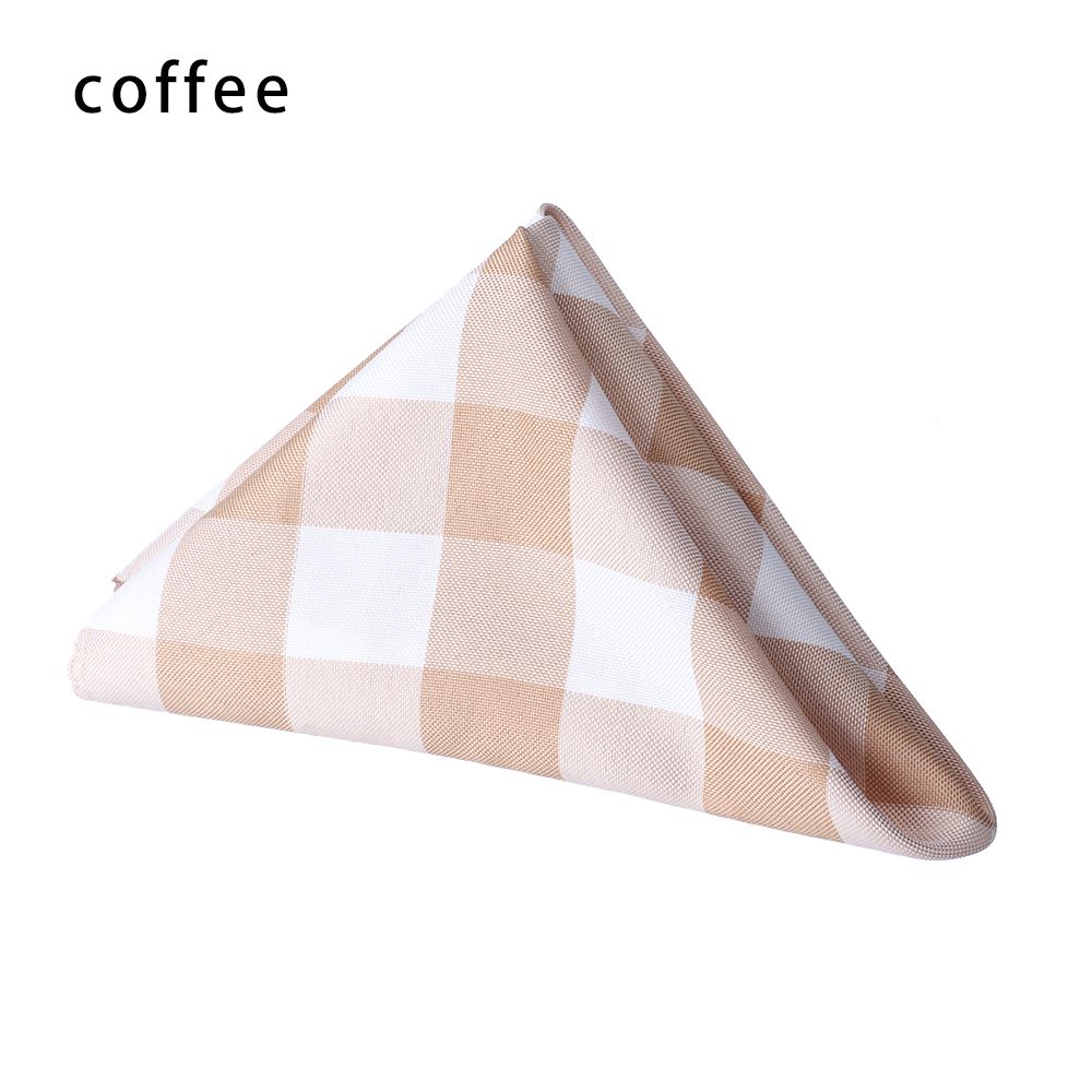 48 × 48Cm Classic Tafelblad Servet Vierkante Servetten Plaid Doek Servetten Bruiloft Diner Decor Levert Keuken Tafel Decoratie: coffee