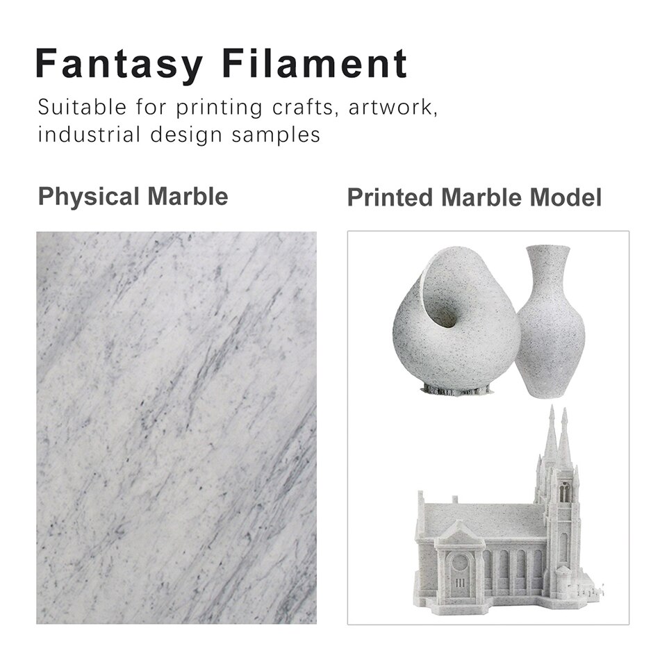 3D Printer PETG Marble Filament 1.75mm 3D Printing Filament Stone Like Material 1kg/500g/250g 3d Printing Supplies Safety