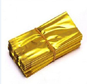 Sachet de thé en papier d'aluminium, sachets d'emballage thermoscellés sous vide sachets d'aluminium Mylar pour aliments café thé 200 unités/lot: Or