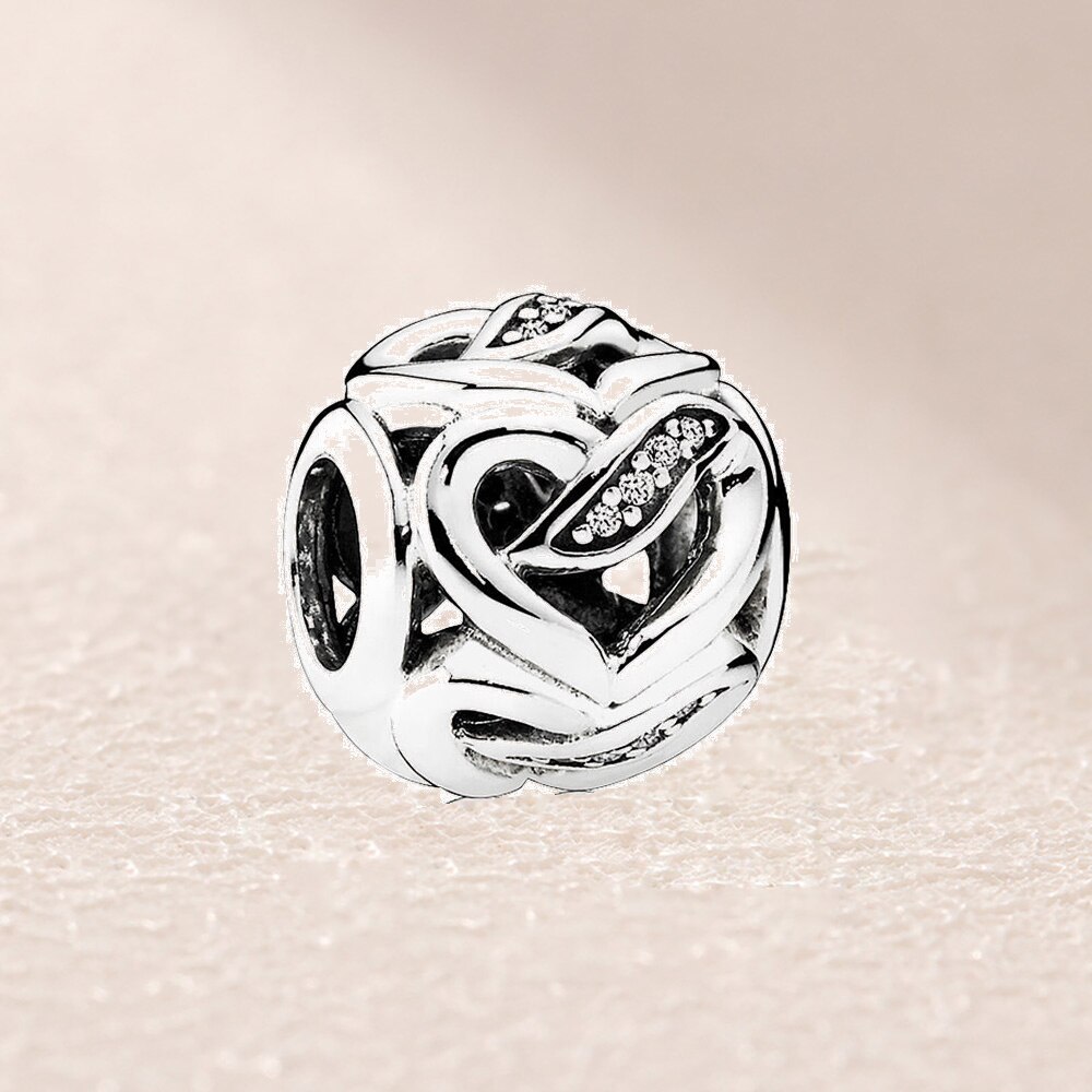 Popular 100% 925 Sterling Silver Rose Gold Charm Beads20 Original Jewellery For Women Party Wedding: 792046CZ