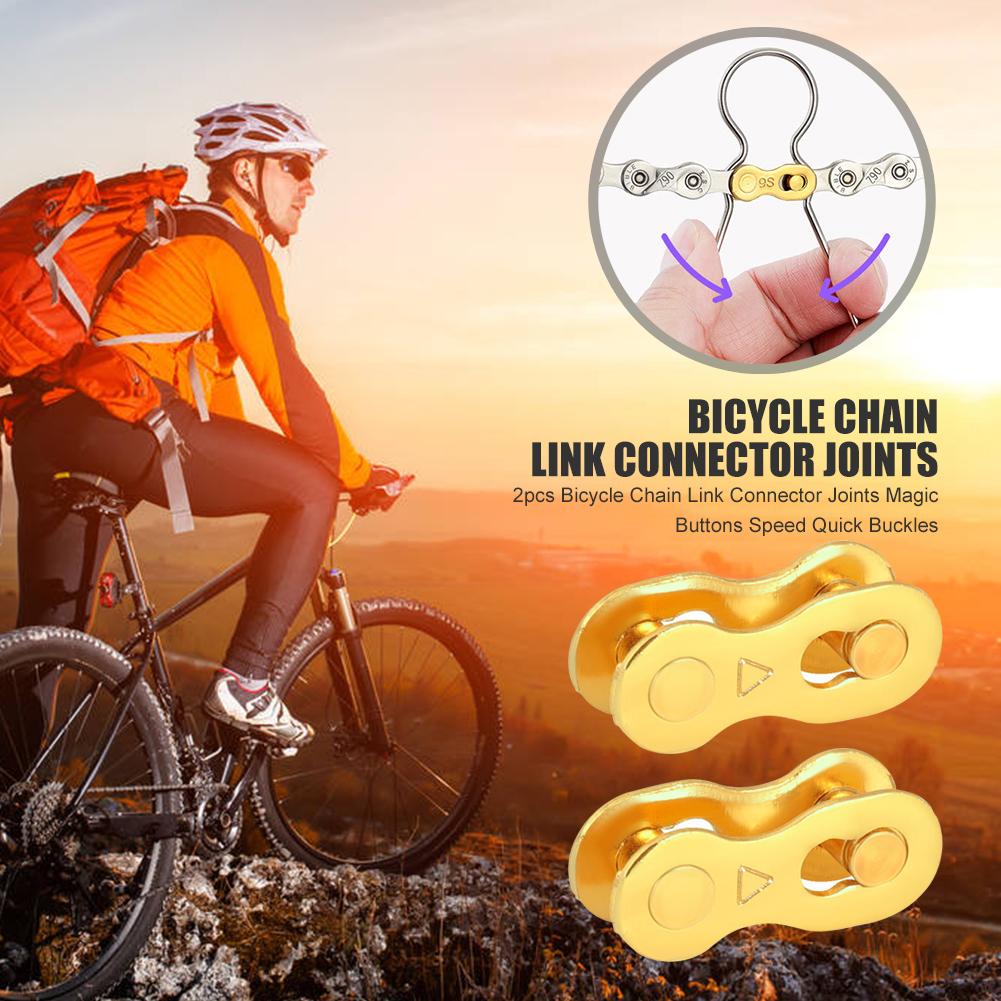 Durable Chain Link Connector Joints Portable 2pcs Bicycle Chain Connector Lock Quick Link MTB Road Bike Magic Buckle Parts