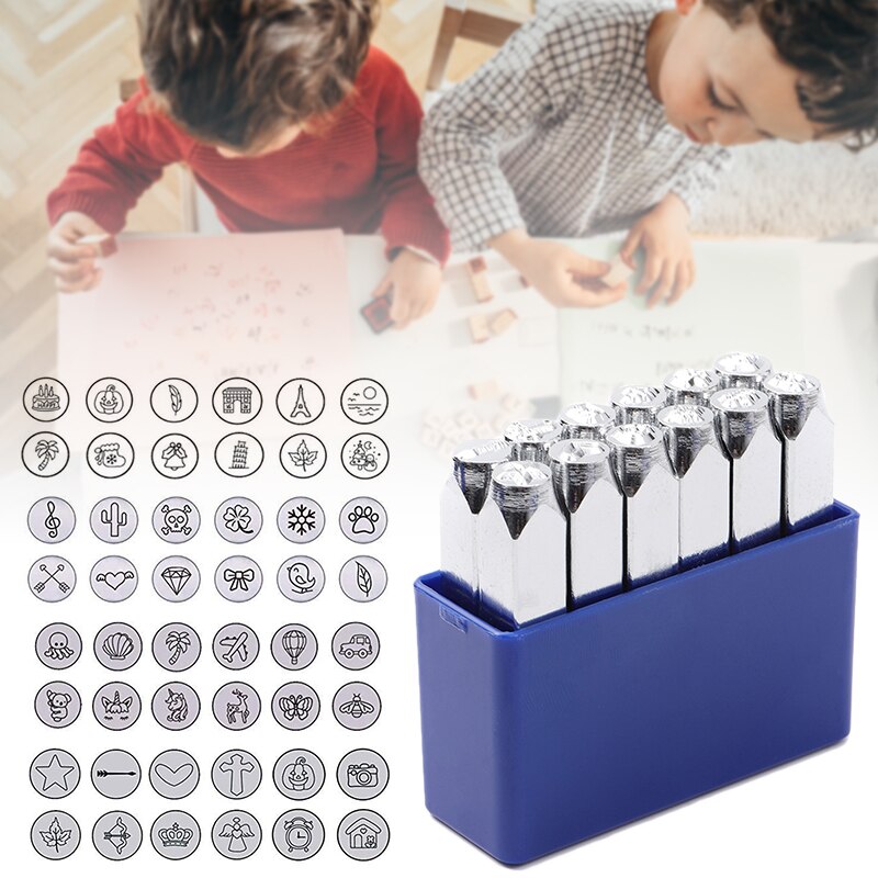 12 Pcs Metal Stamps Punch Stamping Tool Electroplated Hard Carbon Steel Tools For Stamp Punch For Leather Tools Marcazas
