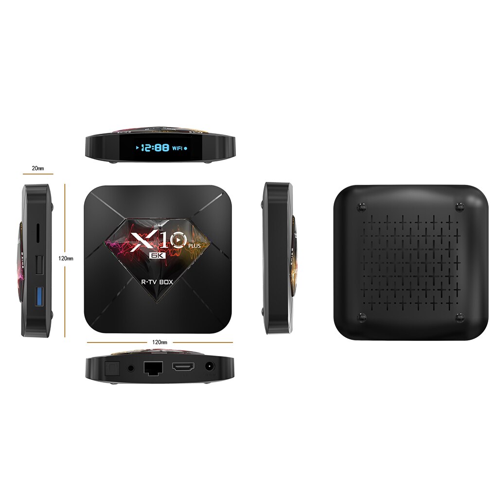 X10 Plus Android 9.0 Smart H6 Wifi 4 Gb + 32 Gb Set Top Box 6K Media Player Eu