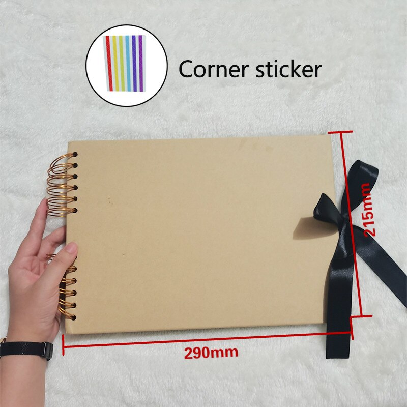 Álbumes de fotos 80 páginas negras, libros de memoria A4, papel para manualidades DIY, imagen para álbum de recortes, 12 marcadores, bolígrafos para boda, cumpleaños, para niños: Yellow