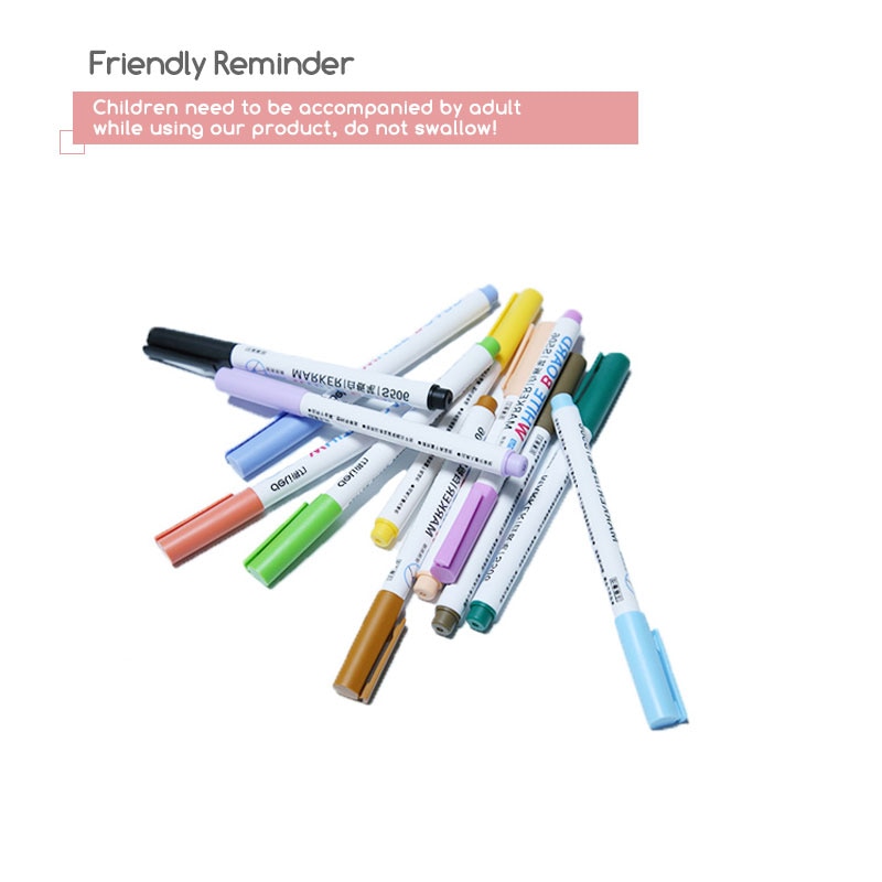 Ensemble de marqueurs pour tableau blanc, 12 couleurs, effaçables à sec, pointe extra fine