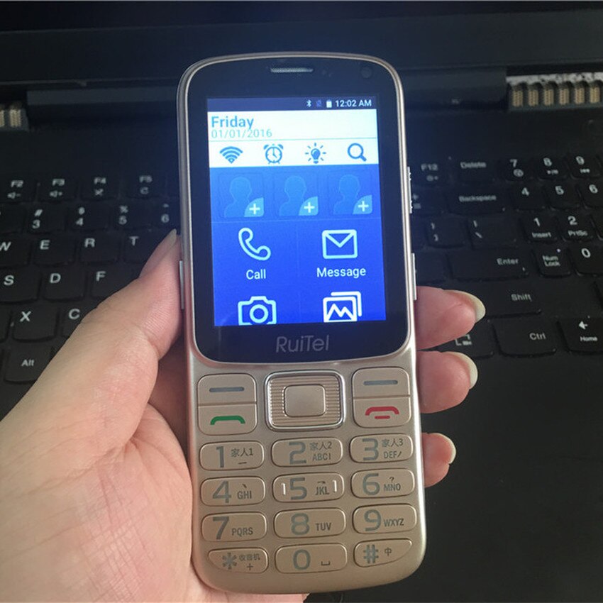 Téléphone portable âgé 2.8 pouces tactile 512MB + 4GB bouton poussoir MTK6735M Quad Core Android 5.1 2.0MP WIFI BigHorn vieil homme SmartPhone