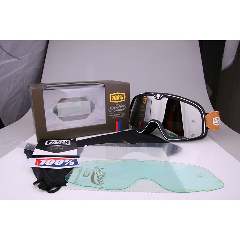 Stijl Lederen Bril Vintage Motorfiets 100% Bril Vintage Motorcycle Goggles Retro Jet Helm Bril