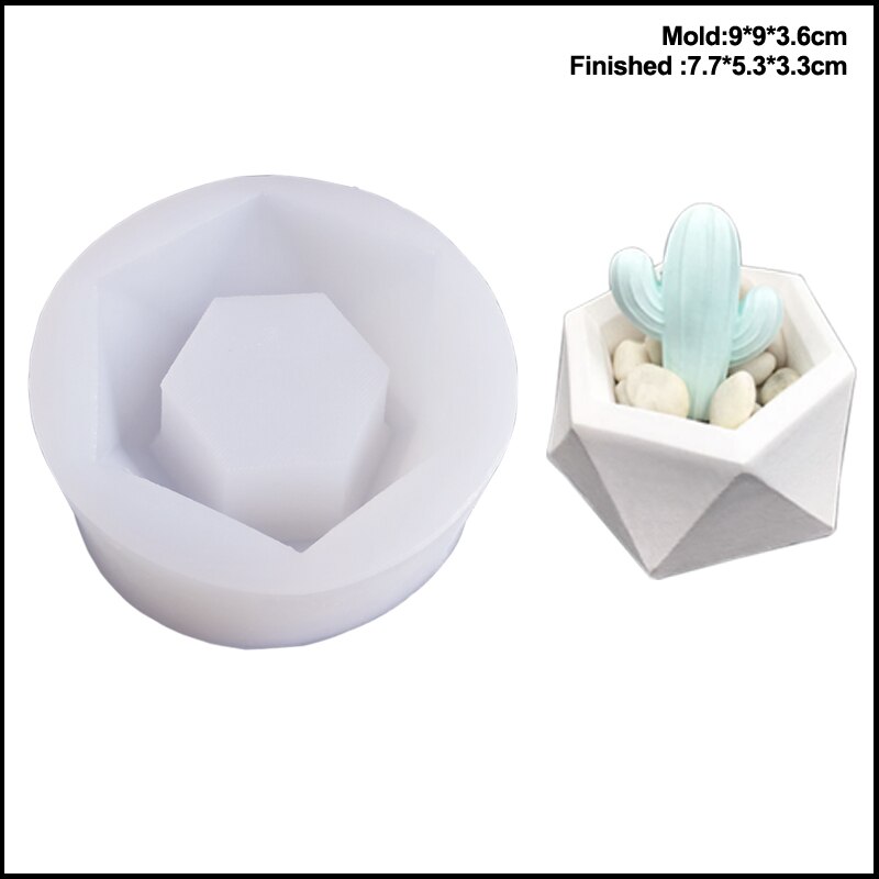 7 store uv-harpiks silikonesæbeforme til urtepotte beton & cement sukkulent plantebeholder lys epoxygips lerformc 389: C