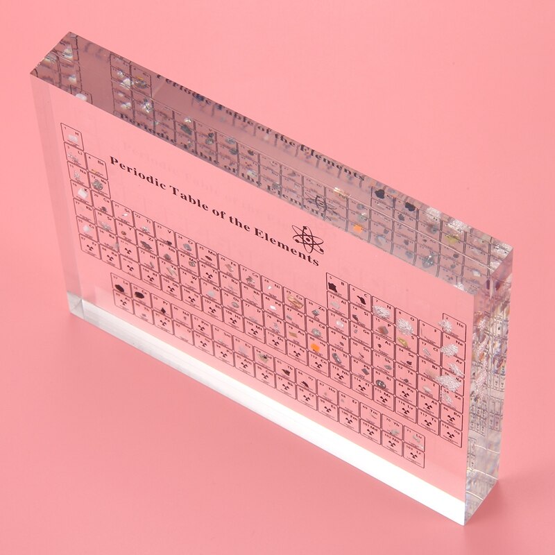 Acrylic Periodic Table Display with Real s Teaching School Day Birthday Chemical s Display Decor