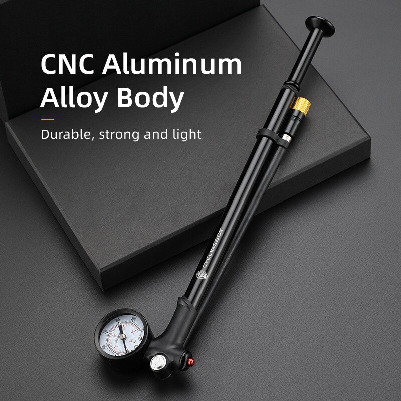 Bicycle Pump MTB Road Bike Shock Absorber Front Fork Pump Cycling Tire Inflator Bicycle Air Pump with Pressure Gauge Hose
