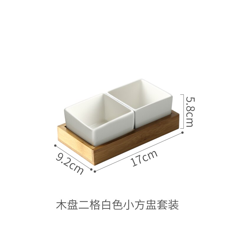Ceramic Snack Platter Solid Color Dessert Bowl Japanese Taste Dish Home Desktop Dried Fruit Tableware Combination: D1--2 piece set