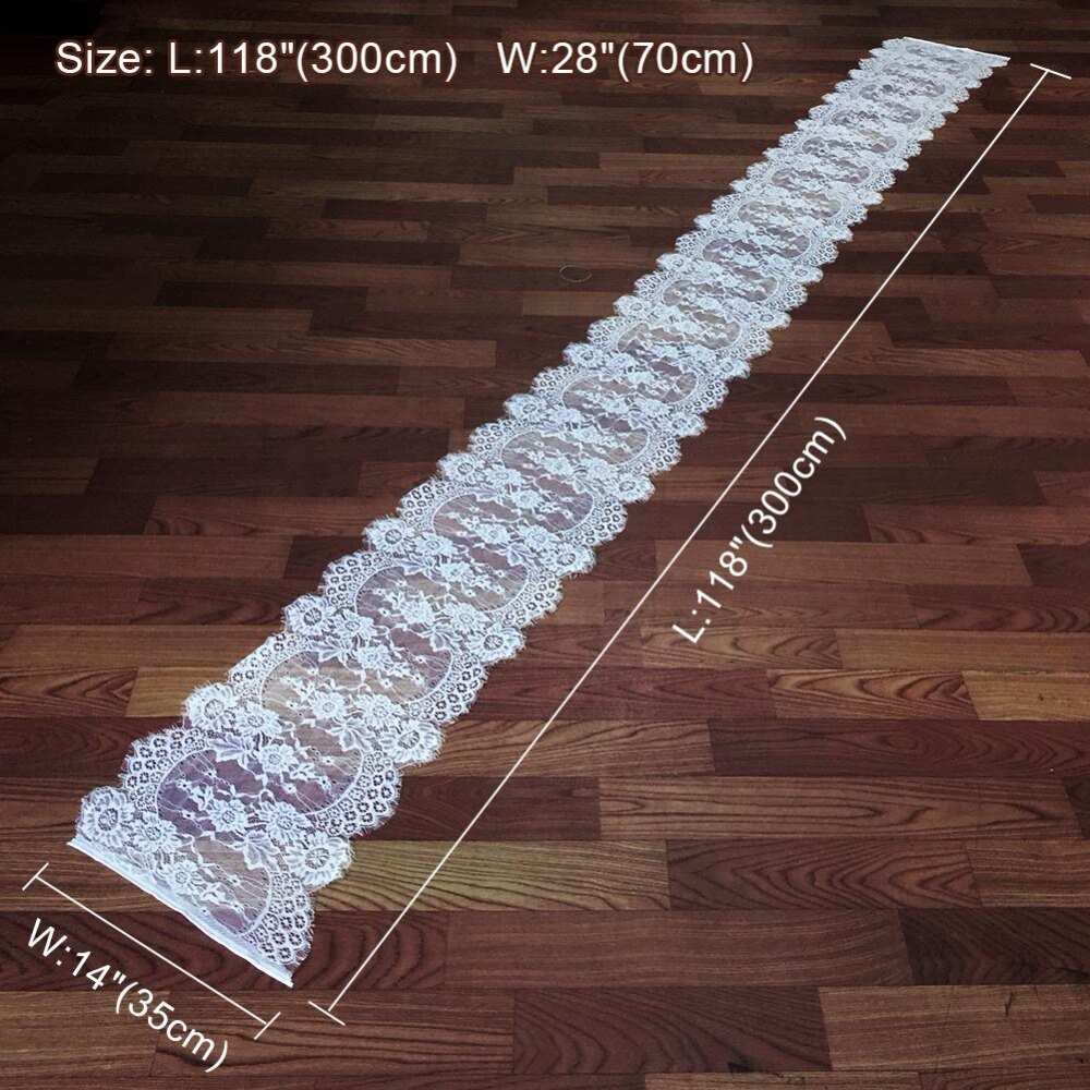 OurWarm Boho Wedding Table Decoration 35X300CM Floral Pattern White Lace Table Runner Rustic Chic Wedding Party Supplies
