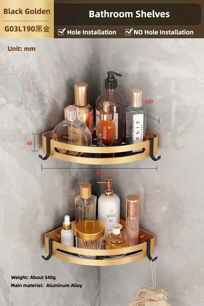 Zwart Gouden Badkamer Hardware Handdoekhouder Bar Rack Handdoek Houder Rij Haak Tissue Rack Wc Borstel Papier Houders: G03L190