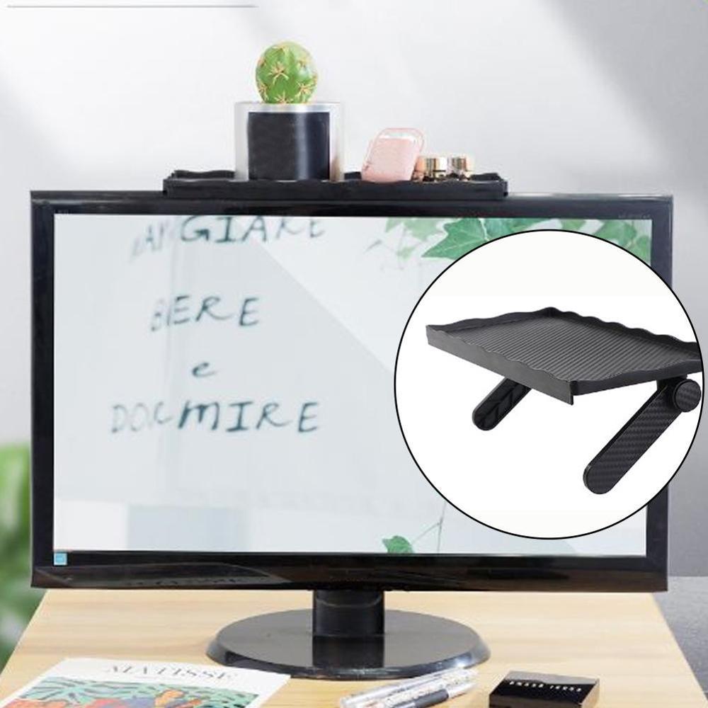 Opgrader justerbar tv-skærm top opbevaringshylde rack hylde rack monitor tv holder desktop opbevaring computer rack stand displa  s2 i 2