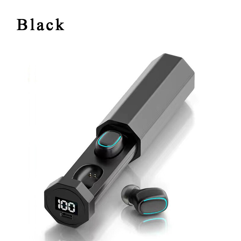 Bluetooth Earphone Auriculares Earbuds In Ear Phones Buds Tws Cuffie Fone Ecouteur Hifi With Microphone Wireless Earphones: Black