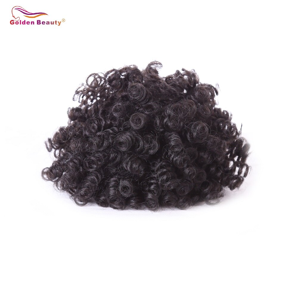3inch High Afro Puff Hair Chignon Kinky Curly Ponytail Drawstring Short Ponytail Synthetic Hair Bun Golden Beauty