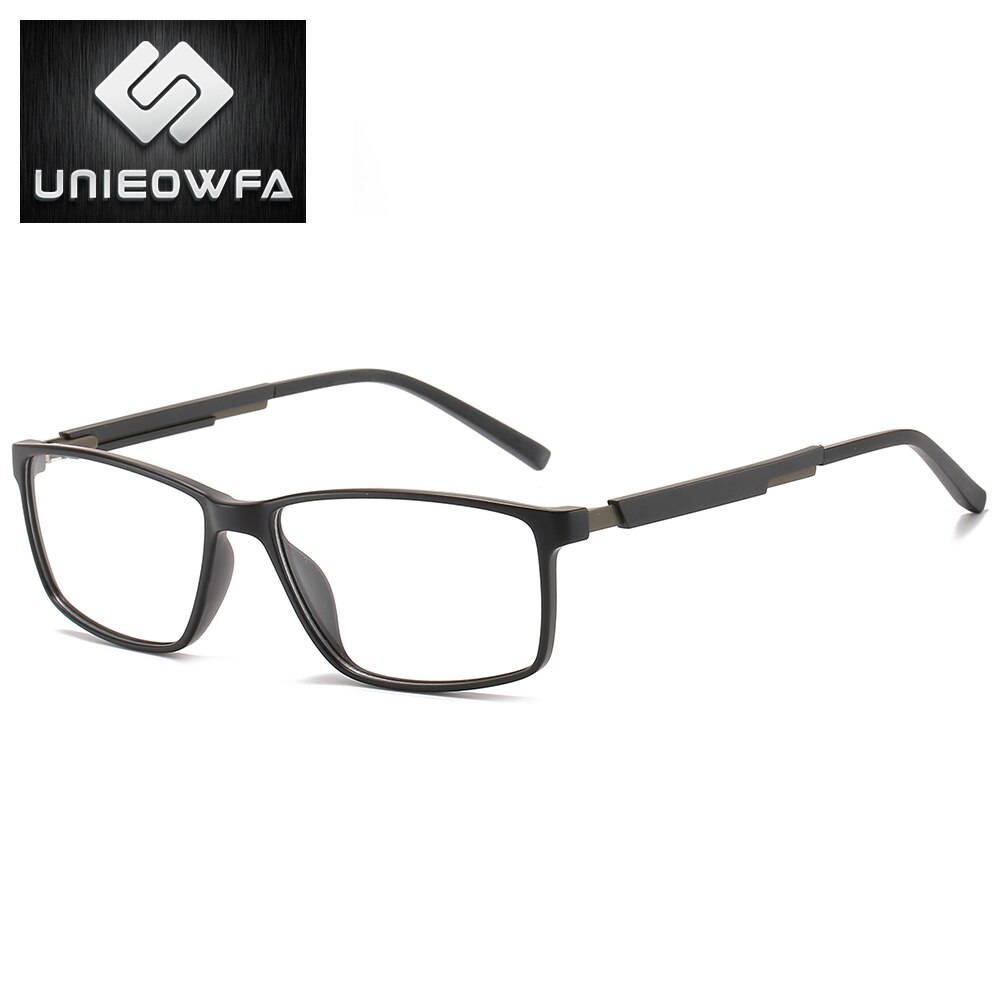 Optische Computer Brille Rahmen Männer Myopie Anti Blau Licht Blockieren Brillen Rahmen Rezept Klar Korea Spielen Brillen TR90: C2 Schwarz