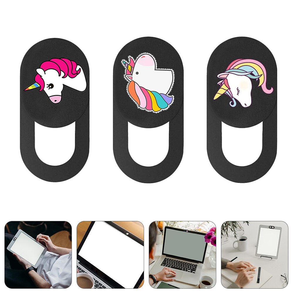 3pcs Cartoon Webcam Cover Cover Ultra sottile per fotocamera Web per Computer portatile