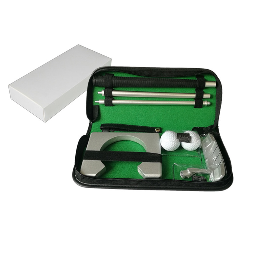 Classic Mini Portable Golf Ball Holder Putter Putting Home Office Indoor Training Aids Golf Putting Practice Kit Set
