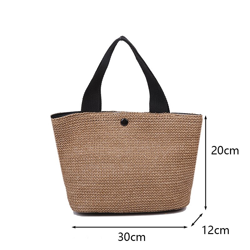 Rattan Handbag Bohemian Straw Bag For Women Summer Beach Large Capacity Tote Bag Handmade Kintted Travel Bags Bolsa