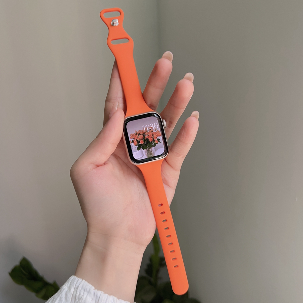 Siliconen sport Voor apple watch band vrouwen Ultra 49mm serie 9-8-7 41mm 45mm correa 44mm 40mm armband voor iwatch 6 5 4 SE Band: orange / 15Mm