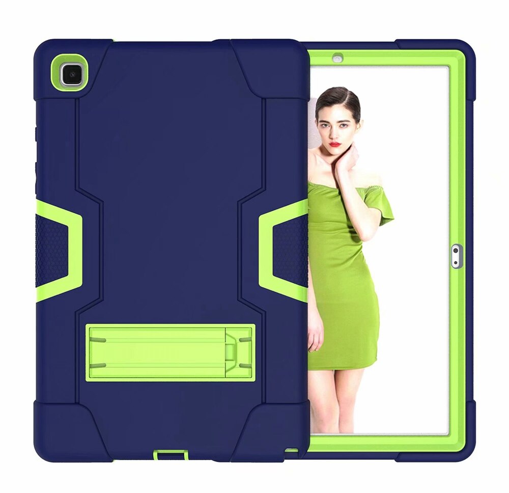 Do Samsung Galaxy Tab A7 10.4 2020 SM-T500 SM-T505 Case odporny na wstrząsy dzieci bezpieczne PC Silicon Hybrid Stand Full Body Tablet Cover: Navy Blue - Olivine