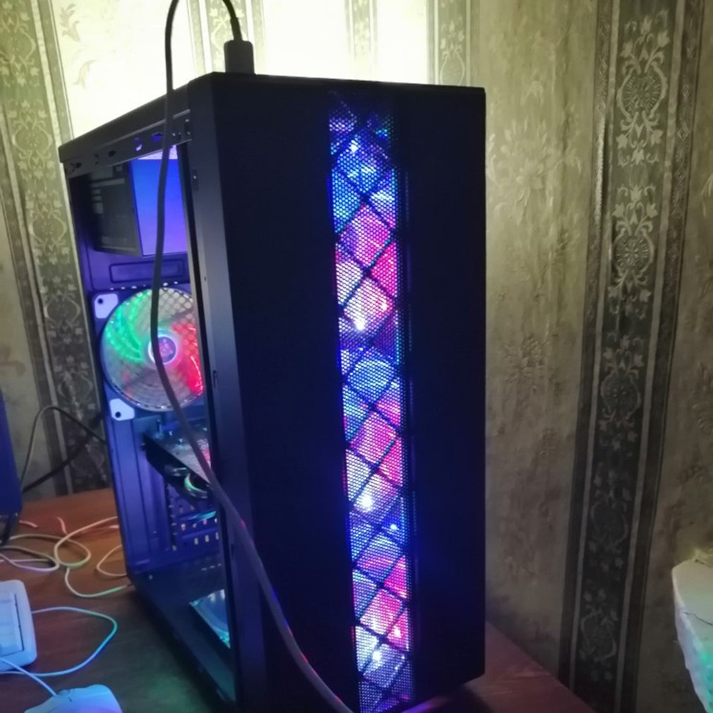 12CM CPU Fan Cooler RGB Adjust LED 12V 6Pin Quiet IR Remote Computer Cooler Cooling RGB Fall Fan Computer Modification