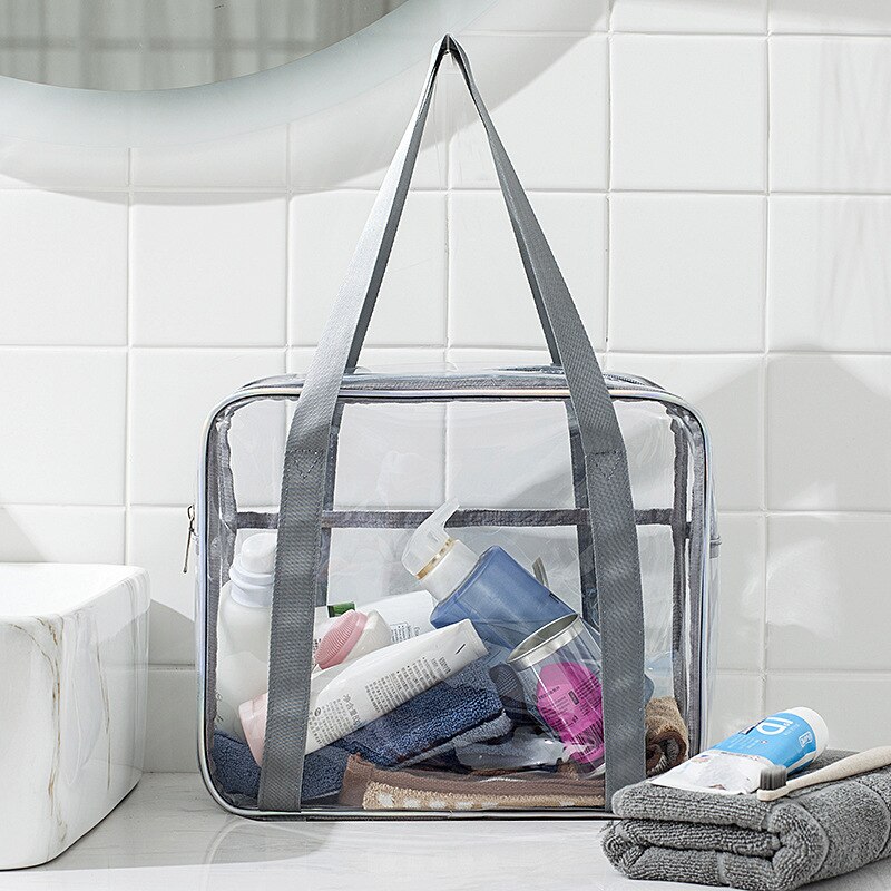 unisex Große Kapazität PVC transparent Wasserdichte Reisetasche Tragbare machen-hoch Lagerung Tasche Frauen Waschen Schlecht Tasche Pflege Handtasche: Blau