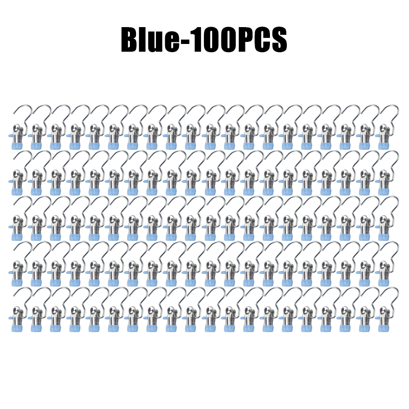10-100pcs Stainless Steel Clothespins Laundry Clothes Pegs Hook Portable Hanging Clothes Clip Wardrobe Clothes Organizer Hanger