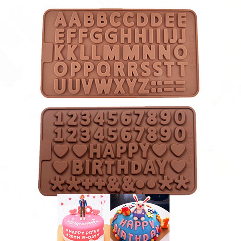 Køkkenværktøjsforme 2pc engelsk alfabet fondantform kage dekoration chokolade bageform værktøj silikone 24. juli