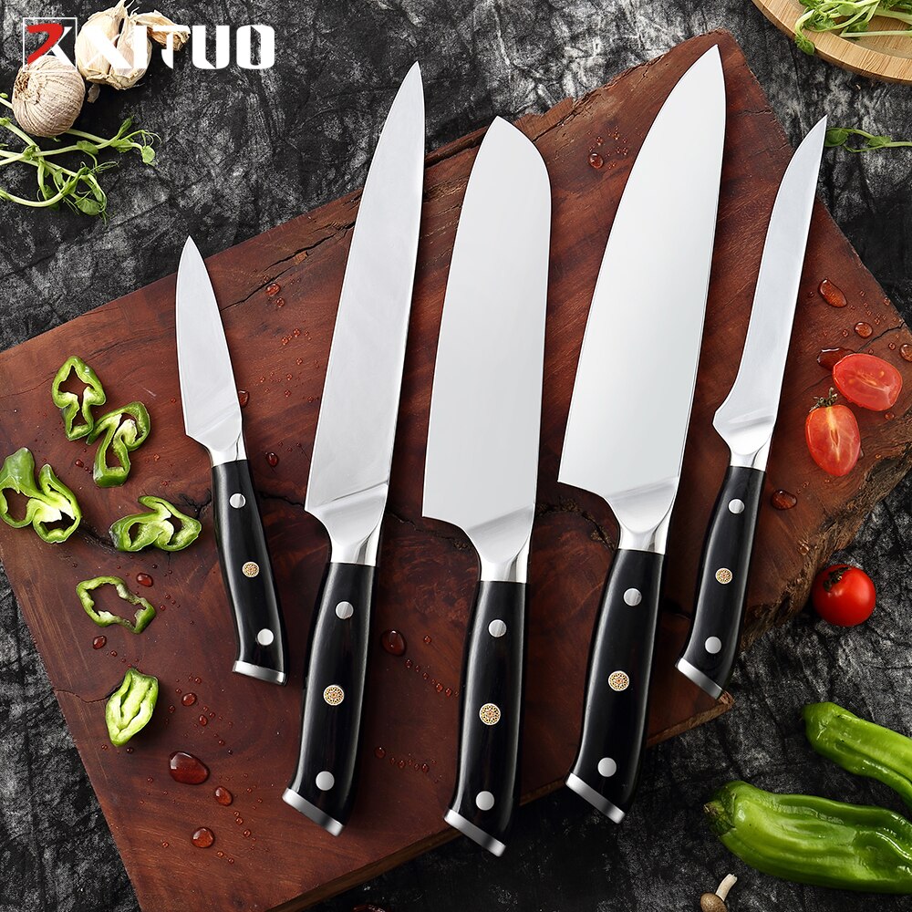 Xituo premium kjøkkenkniv sett høyytelses skarpt blad tysk stål kokkekniv verktøy santoku kniv hjemmelaget matlagingsverktøy