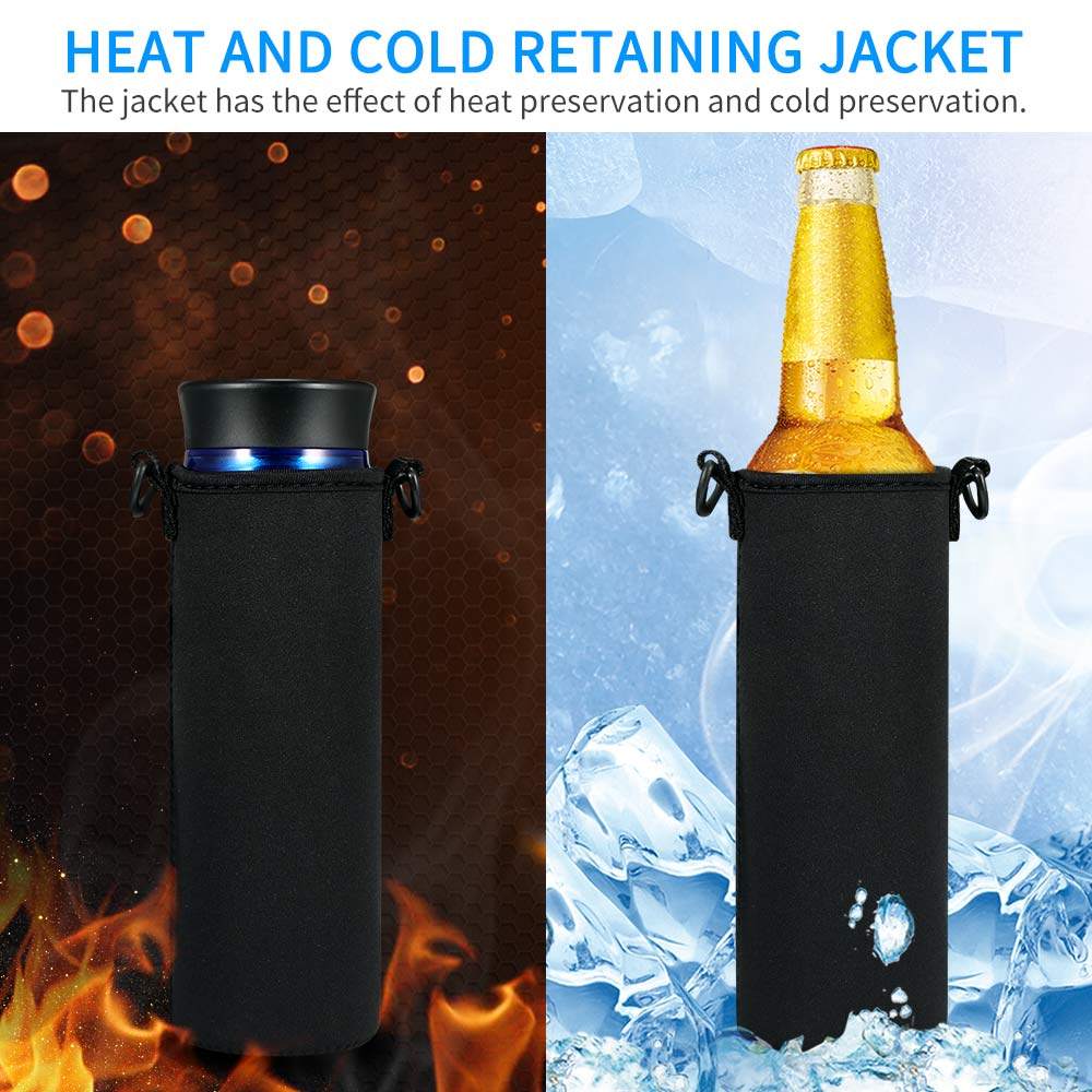 Bærbar varmeisoleret kophylster vandflaskeovertræk beskytter opbevaringspose beskyttende varmekop termokop sæt cylindrica