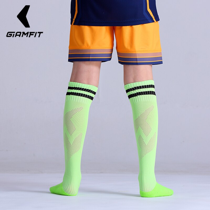 JIANFEI Professionelle Kinder Sport Fußball Socken Anti Slip Fußball Laufen Lange Strumpf Über Knie Gummi Socken