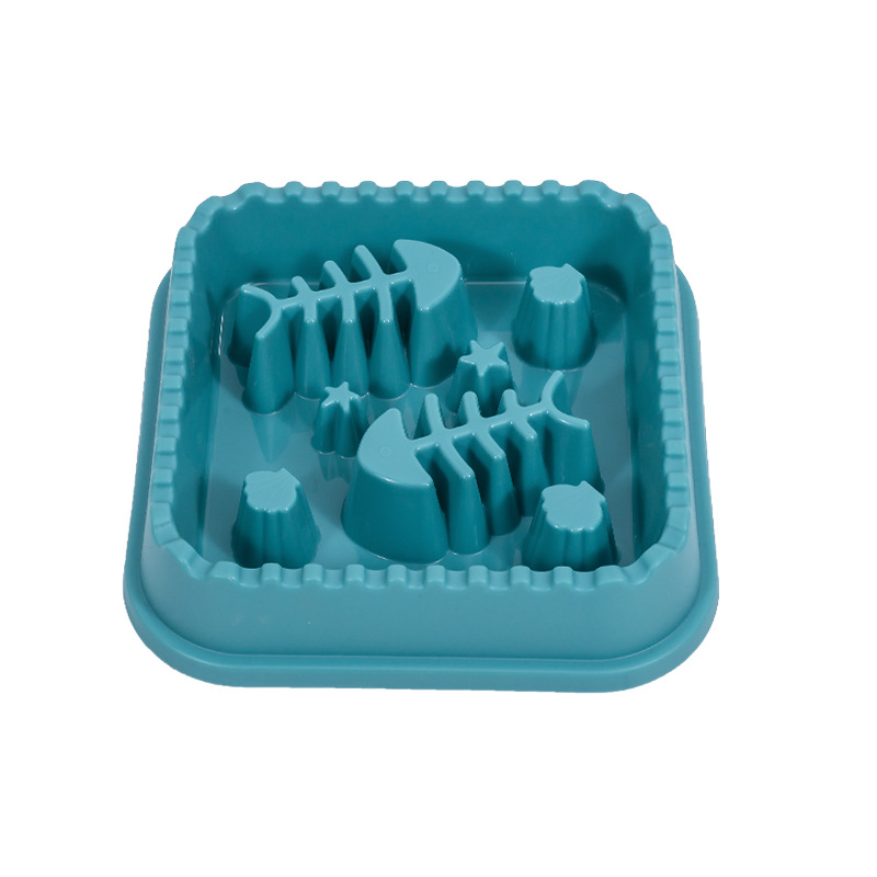 Pet Slow Food Bowl Anti-choking Feeder PP Plastic Dish Bowl Home Dog Eating Plate Anti-gulping Feeding Supplies: green