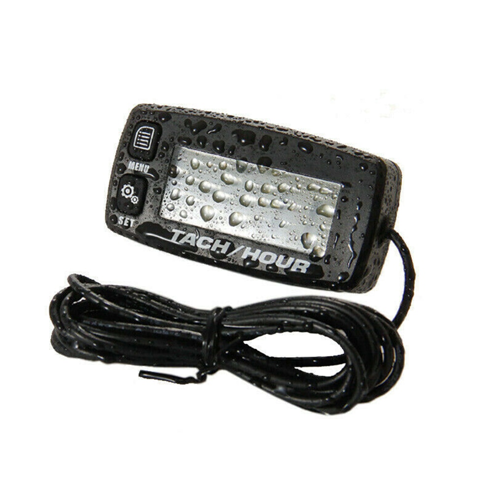 Digital Tachometer Waterproof Backlit Digital Tach Hour Meter Tachometer for 2/4 Stroke Engines