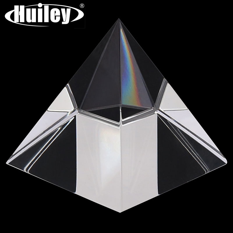 Prism Optical Glass Crystal Pyramid Bottom Side 40mm Rectangular Pyramid Polyhedral Popularization of Science Studying