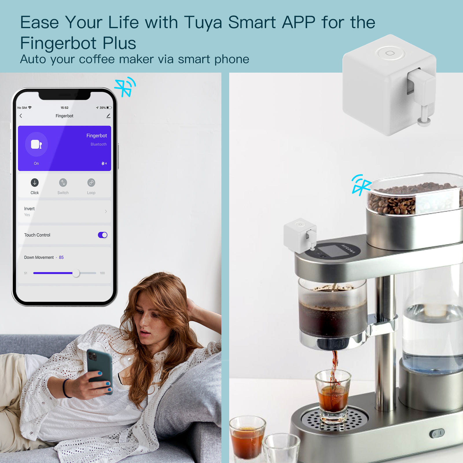 MOES Tuya Fingerbot pulsador robot de dedo Bluetooth aplicación Smart Life interruptor automático Control de voz Alexa Google Home