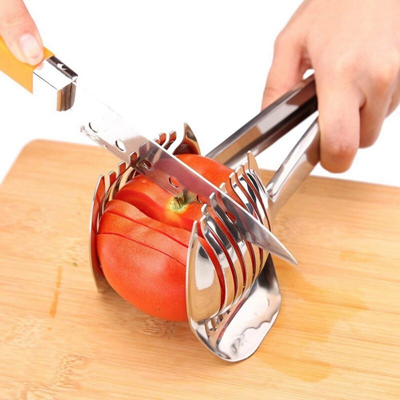 Roestvrij Staal Aardappel Fruit Groentesnijders Tomaat Cutter Shredders Tools Ui Citroen Snijden Houder Keuken Gadgets Gereedschap