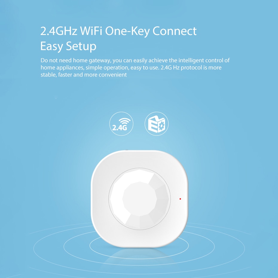 AVATTO WiFi inteligente Sensor de movimiento PIR infrarrojos pasivos Detector de alarma antirrobo de seguridad Sensor de vida inteligente aplicación de Control inteligente de casa