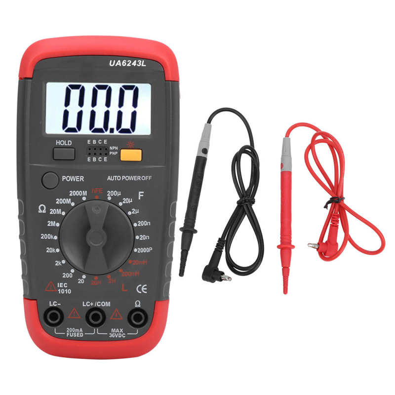 UA6243L Professionelle Handheld LED Digital-Multimeter Voltmeter Kapazität Meter Widerstand Tester 1999 Display