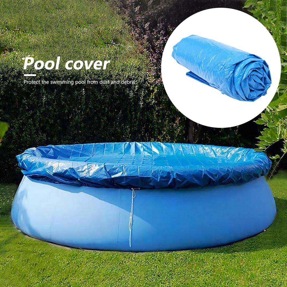 Round Swimming Paddling Pool Cover 244/305/366cm Swim Pool UV-resistant Waterproof Dustproof Cover Tub Protector