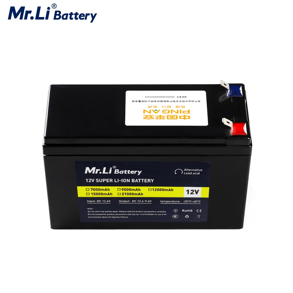Batería de iones de litio recargable Mr.Li, 12V, 7Ah, 12V, 9Ah, 12Ah, 15Ah, 12V, 21Ah, paquete de baterías de almacenamiento de energía para arranque de bote
