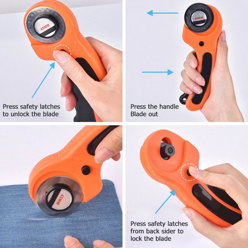 Leather Craft Rotary Cutter Leather Cutting Tool Fabric Cutter Circular Blade DIY Patchwork Sewing Quilting Fit Olfa Cut