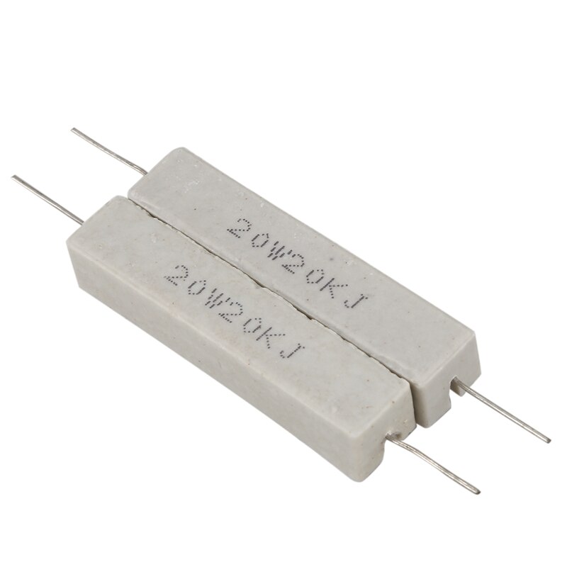 3 Pcs 20W Axial Lead Ceramic Cement Power Resistor, 2 Pcs 20K Ohm & 1 Pcs 10K Ohm