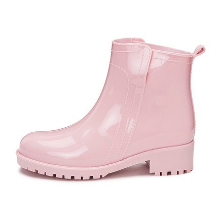 Rubber Schoenen Mode Regen Laarzen Meisjes Dames Wandelen Waterdichte PVC vrouwen Laarzen Winter Vrouw Martins Regenlaarzen Roze wit: Roze / 8.5