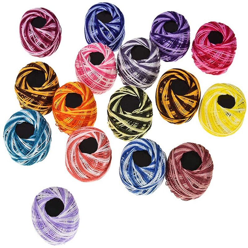 16 Colors Cross Stitch Thread Embroidery Sewing Thread Diy Hand-Knitted Patch Thread Sewing Supplies