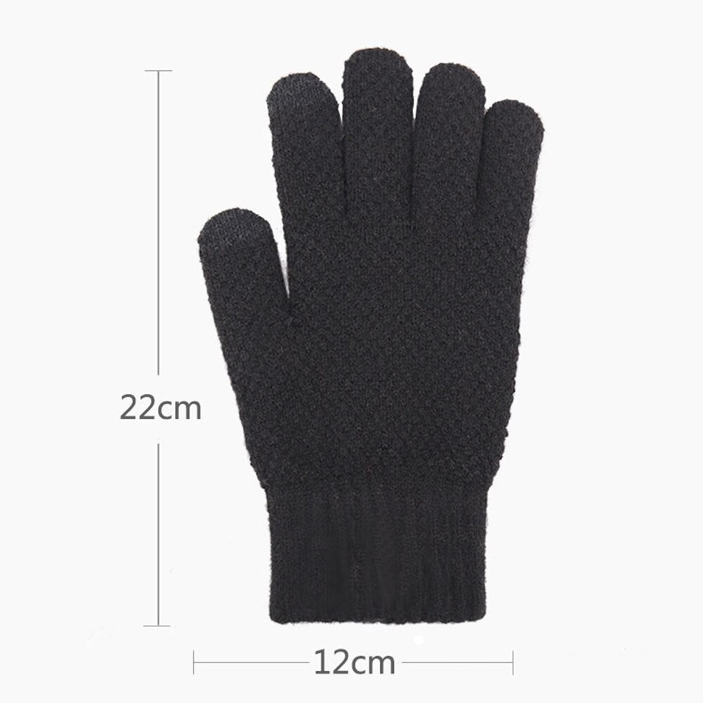 Menn vinterfarge full finger berøringsskjerm fleece foret varm strikketømmer kjøkkenhage kutt resistente hansker