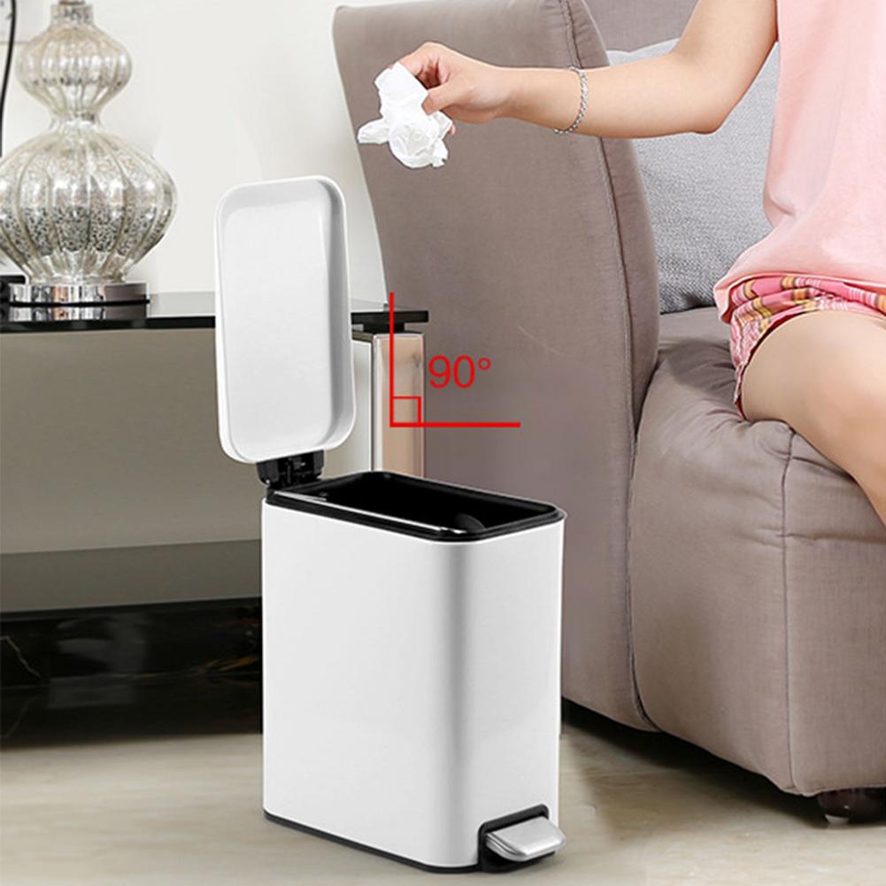 5L Stainless Steel Rectangle Kitchen Trash Can Dustbin Trash Bin Waste Bin Garbage Bag Holder Garbage Bin Kitchen Bin 45a